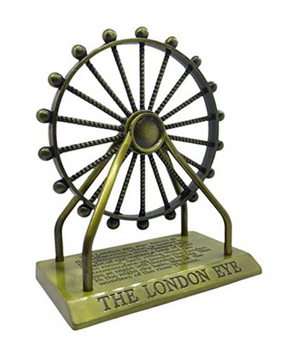 Metallic Antique Finish Rotating Miniature London Eye Ferris Wheel