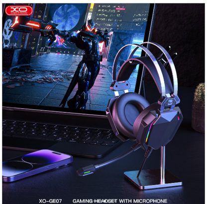 XO - XO-GE07 - 3D Surround Sound Gaming Headset With RGB Lighting - Black