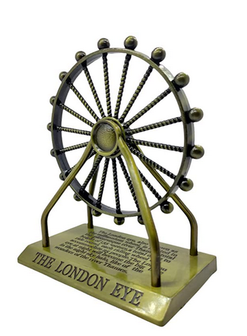 Metallic Antique Finish Rotating Miniature London Eye Ferris Wheel