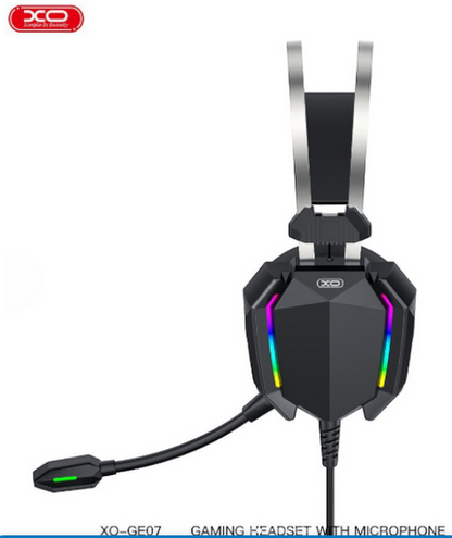 XO - XO-GE07 - 3D Surround Sound Gaming Headset With RGB Lighting - Black