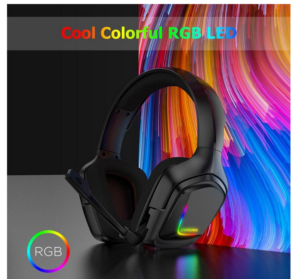 Onikuma K20 Professional Gaming Headset with LED Lights Black