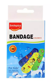 Smileplus bandages Assorted Water Resistant Bandages for Kids- 30pcs