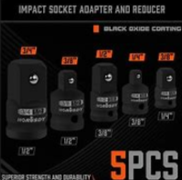 Horusdy 5pc Impact Socket Adapter And Reducer