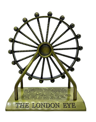 Metallic Antique Finish Rotating Miniature London Eye Ferris Wheel