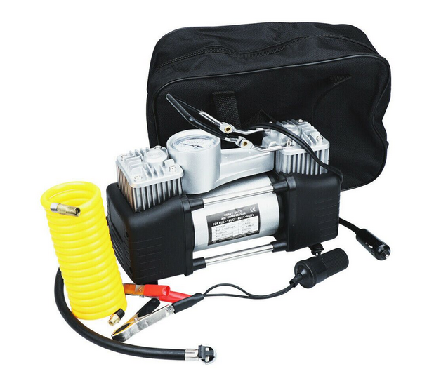 2V 150 PSI Double Cylinder Air Compressor Inflator Pump Car Tire