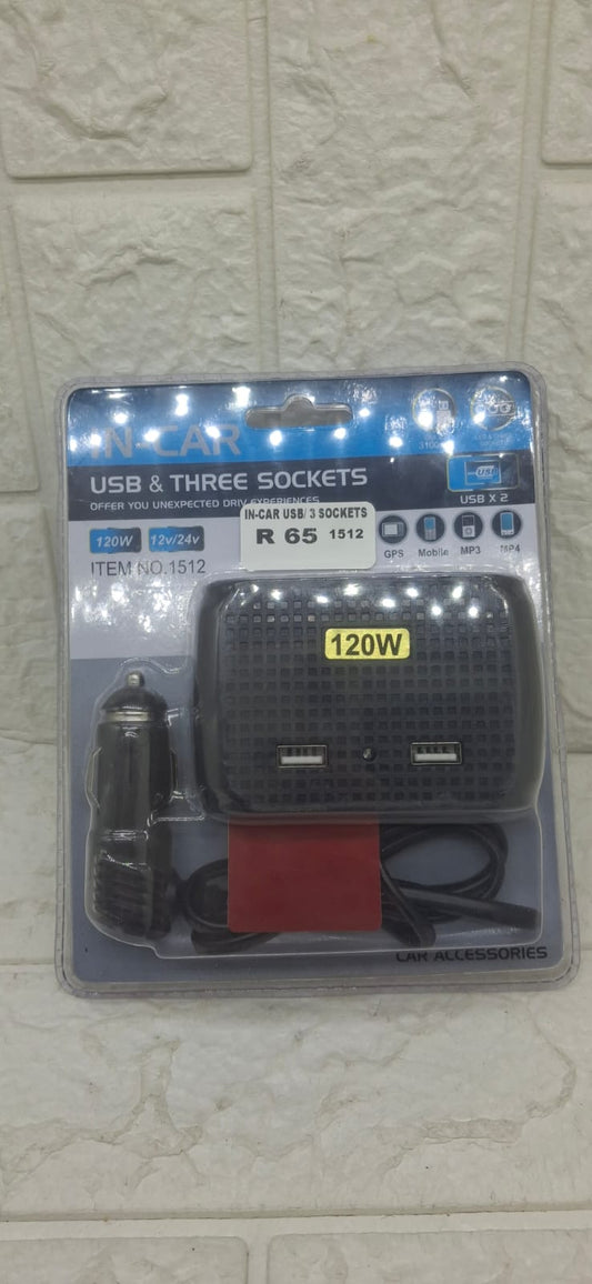 IN CAR USB / 3 SOCKETS