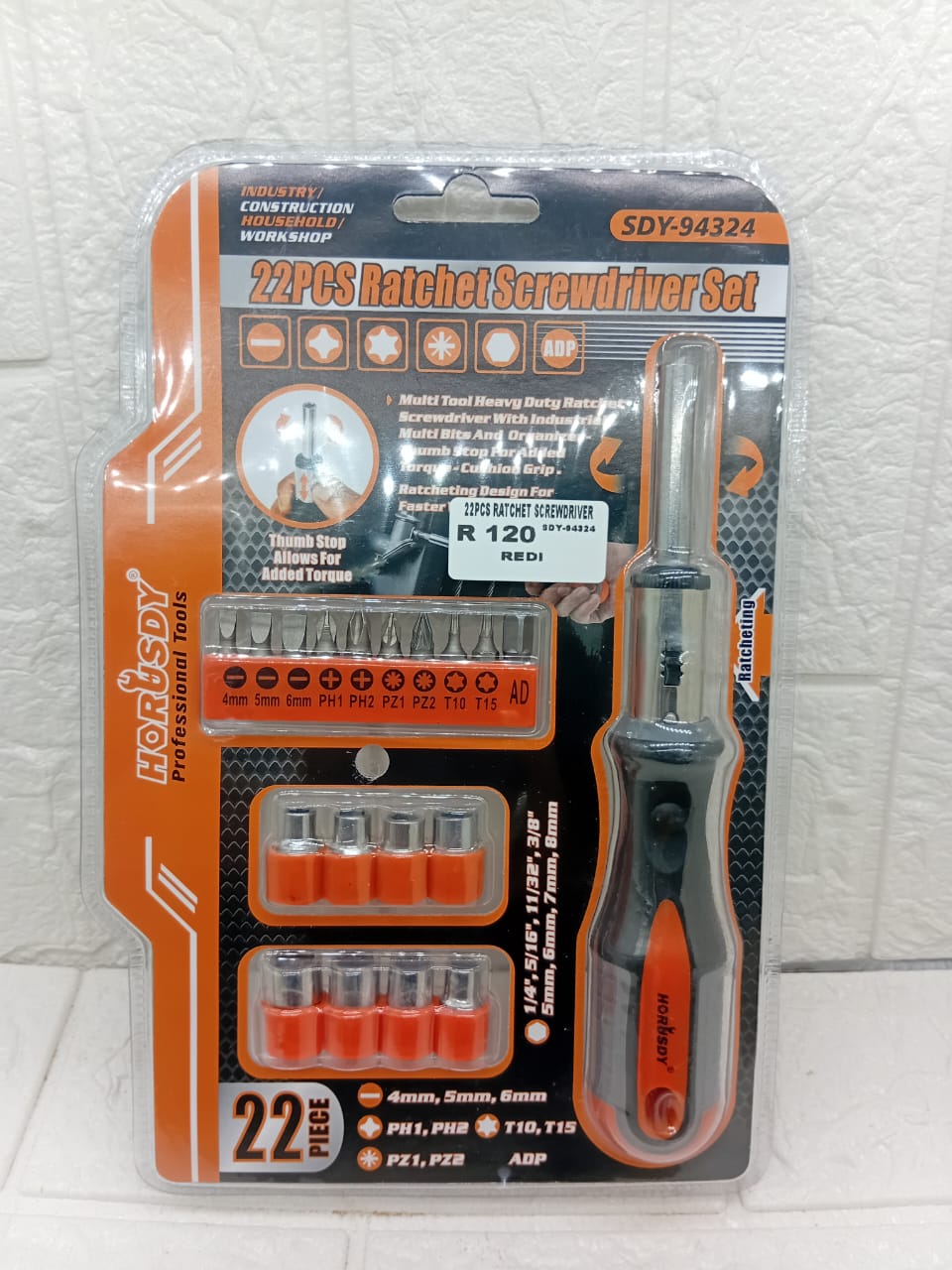22PCS RATCHET SCREWDRIVER
