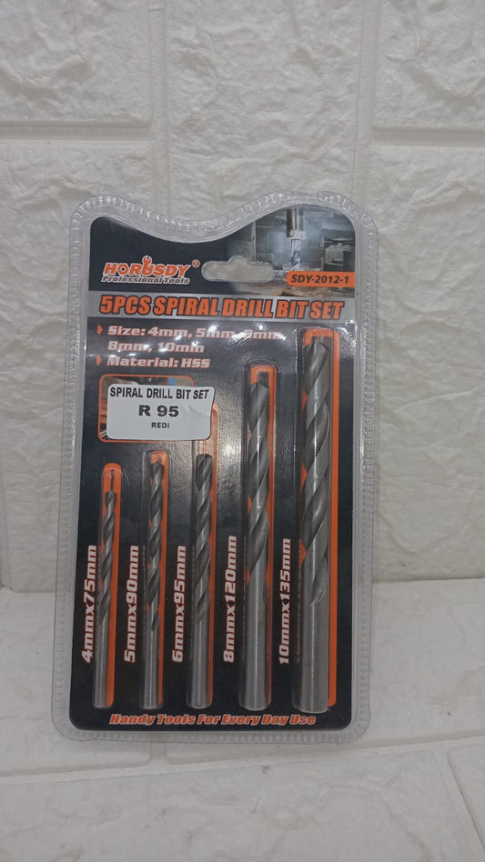5 PCS SPIRAL DRILL BIT SET