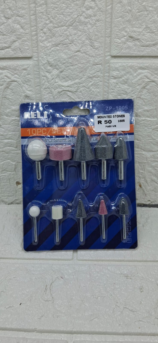 10pc SET MOUNTED STONES