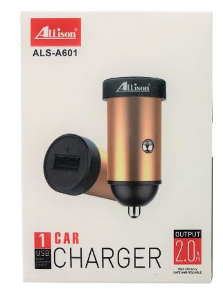 Allison A601 Portable Car Charger with Single USB Port