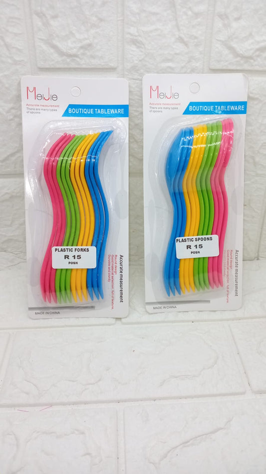 PLASTIC FORKS AND SPOONS