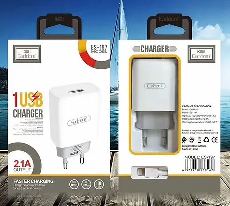 EARLDOM TRAVEL CHARGER ES-197 5V 2.1A TYPE C