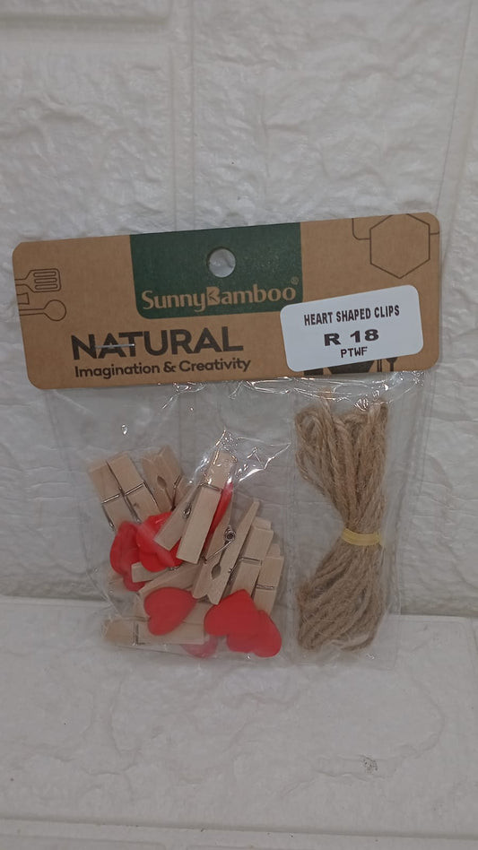 BAMBOO HEART SHAPED CLIPS