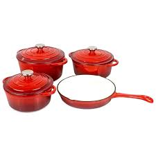 CAST IRON POTS 8 PC--GREAT COLOR SELECTION