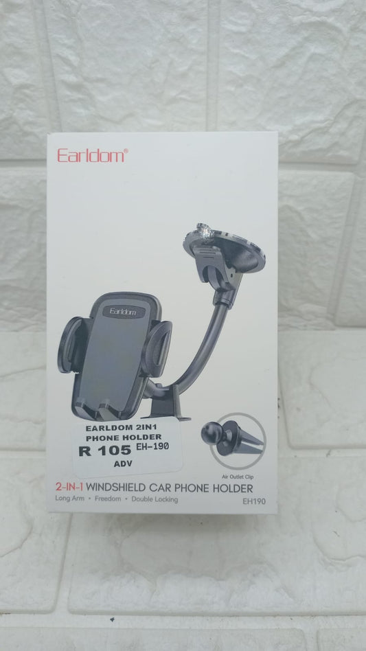 EARLDOM 2IN1 WINDSHIELD CAR PHONE HOLDER
