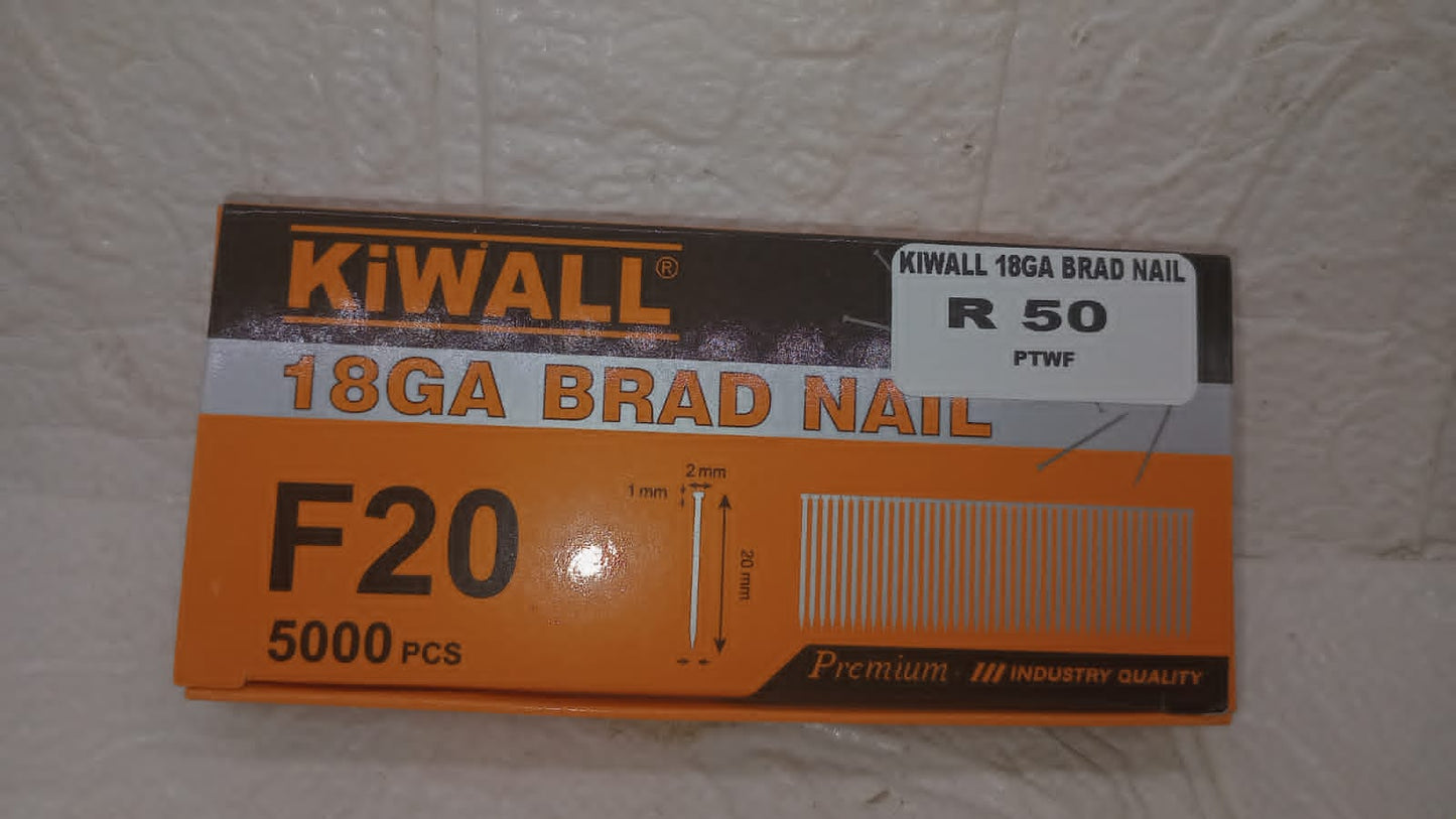 KIWALL 18 GA BRAD NAIL F20 SET