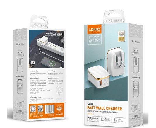 Ldnio - A1204Q - Fast Wall Charger - 18w - White