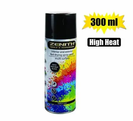 Zenith 300ml Spray Paint High Heat Black