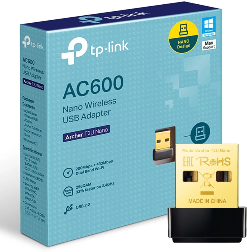 TP-Link Archer T2U Nano 600 Mbps Wireless USB Adapter Dual Band