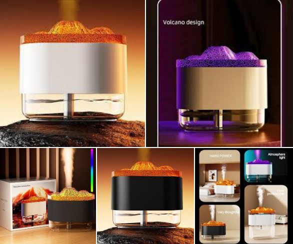 VOLCANO HUMIDIFIERS WITH LIGHTS