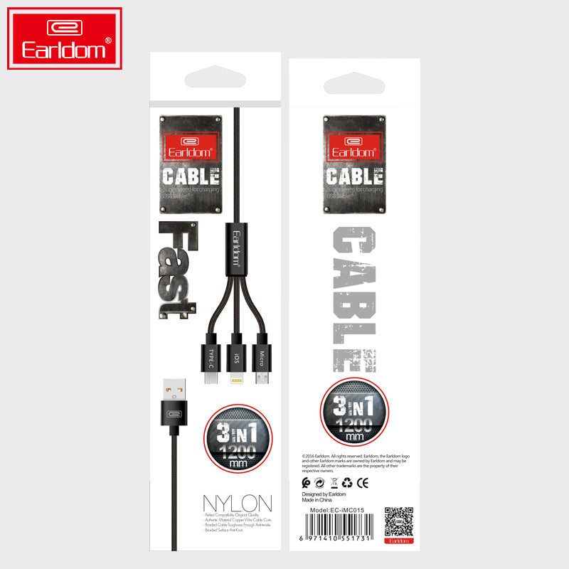 CABLE EARLDOM EC-IMC015 3IN 1