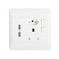 Redisson Single Wall Switched Socket 16A with Euro 16A and 2x USB