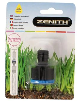 Zenith 13mm+19mm Plastic Hose Connector/Adapter