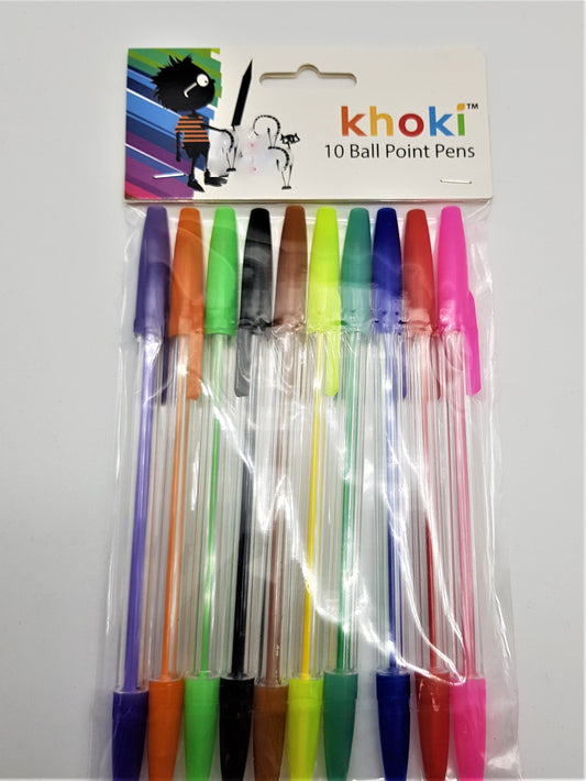 kHOKI 10 BALL POINT PENS COLOR SET