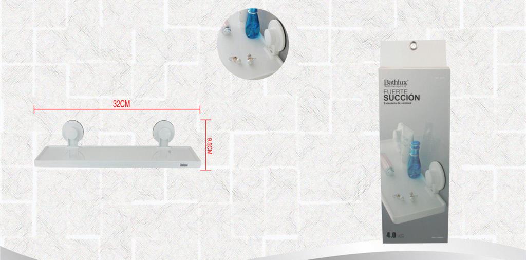 Plastic bathroom shelf with suction cups 30134 BATHLUX