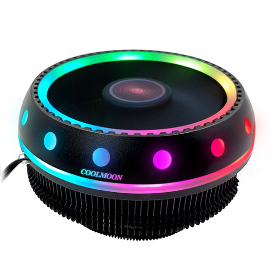 Coolmoon DC 12V 3Pin UFO Colorful Backlight 100mm CPU Cooling Fan PC Heatsink for Intel/AMD For PC C