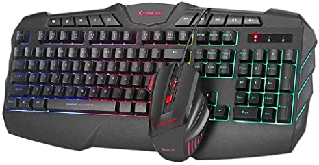 Xtrike Me Rainbow Backlit Gaming Keyboard and Mouse Combo MK-880 KIT Membrane 114 Keys Switch Rating 10 Million USB Cable 1.5m