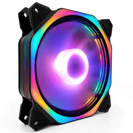 Coolmoon 120mm Adjustable RGB LED Light CPU Cooling Fan Mute Octagon Computer PC Case Cooling Fan