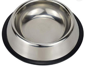 Stainless Steel Dog Bowl with Rubber Base Cat Pet Bowl