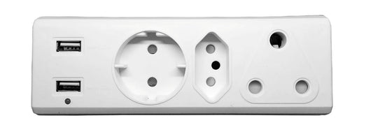 Redisson USB Multi-Plug Adapter - 3 Way+ 2 x usb