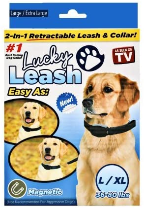 Lucky Leash 2n1 Retractable Leash & Collar- Large/X-Large