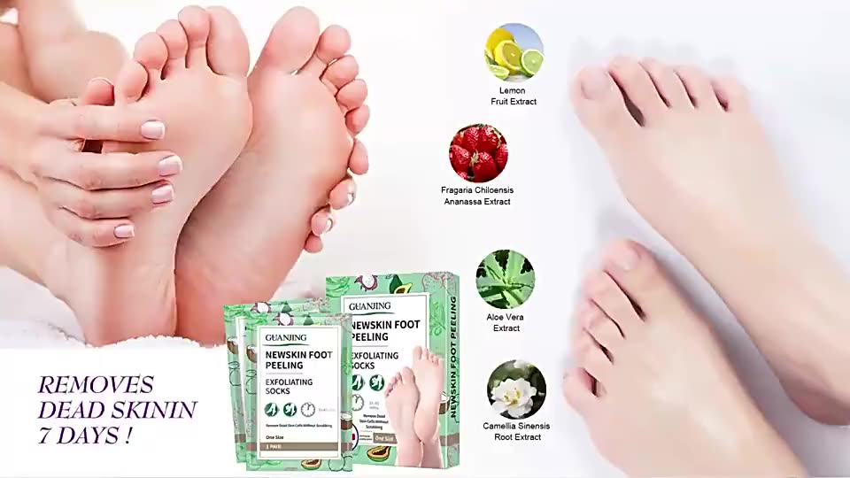 GuanJing Foot Skin Care Foot Mask Socks Peeling Remove Dead Skin Cells Moisturizing Exfoliating Foot Mask