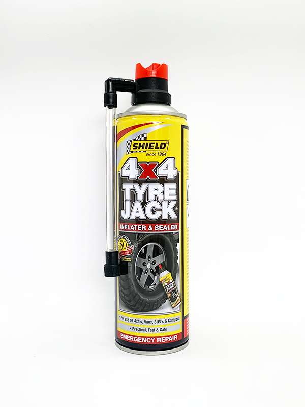 SHIELD 4×4 TYRE JACK INFLATER & SEALER 500ml